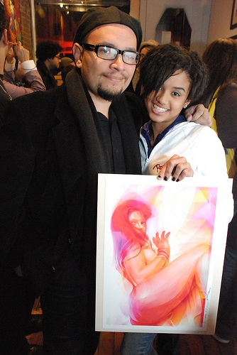 Santiago and a fan at the Culture Clash Opening Reception Santiago and a fan at the Culture Clash Opening Reception