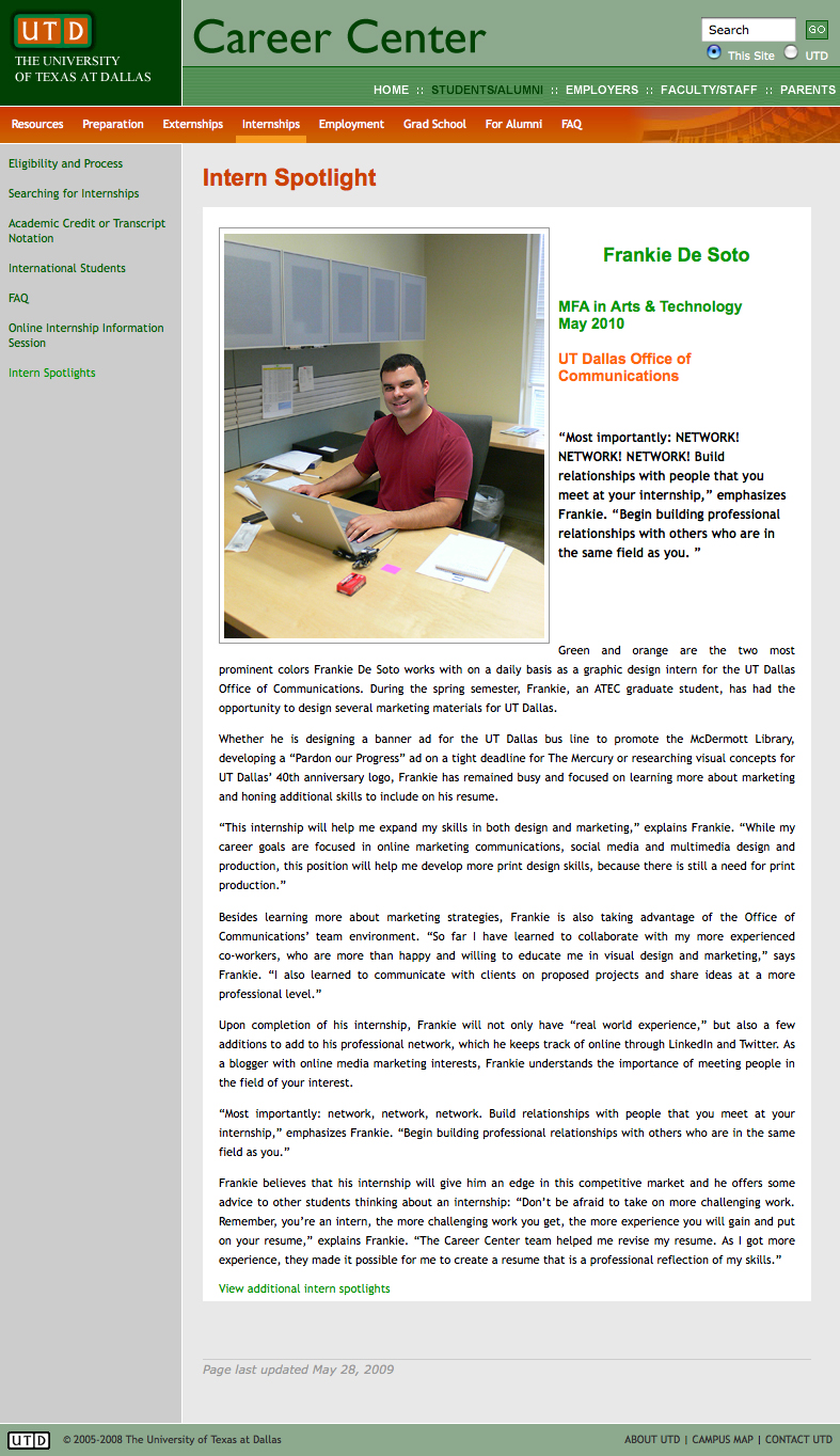 Intern Spotlight Frankie De Soto -Intern